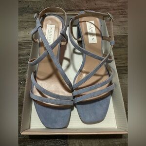 NWB Marian Womens Elegant Light Blue Sandals Suede Leather Size 40 10 Italy Made